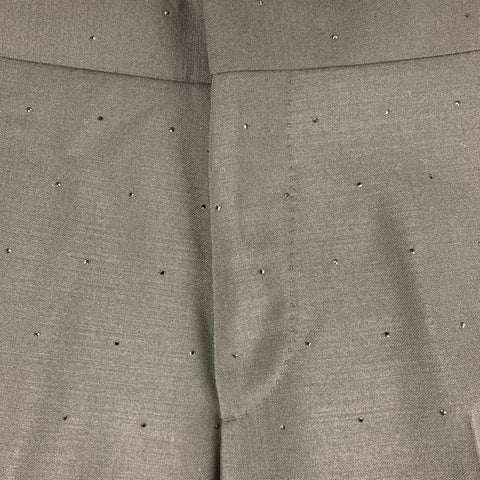 BURBERRY Taille 32 Pantalon de costume de smoking en laine mohair à embellissement noir