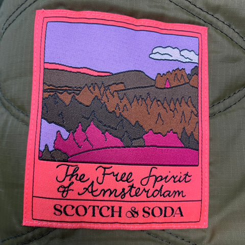 SCOTCH AND SODA Size L Red Blue Plaid Wool Polyester Jacket