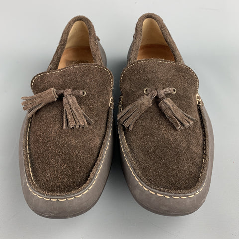 H by HUDSON Size 9 Brown Suede Drivers Tassel Loafers