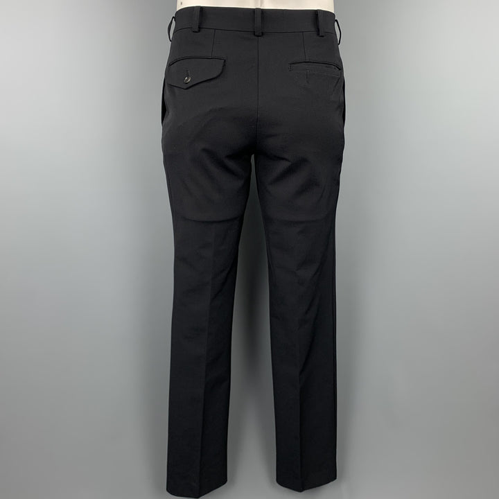 COMME des GARCONS HOMME PLUS Size 42 Regular Navy Nylon Blend Peak Lapel Suit
