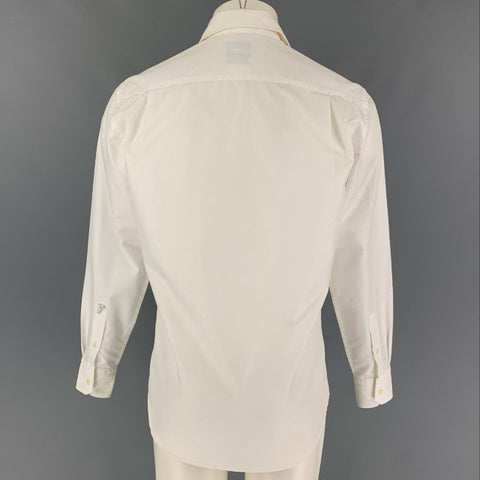 VERSACE COLLECTION City Size S White Textured Cotton Polyester Long Sleeve Shirt