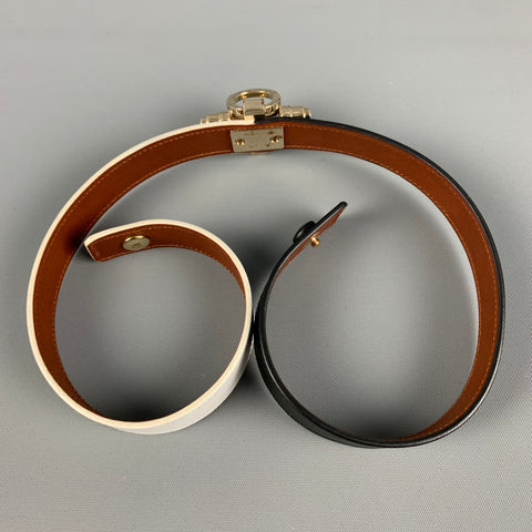 GIVENCHY Black White Gold Metal Leather Metal Obsedia Bracelet