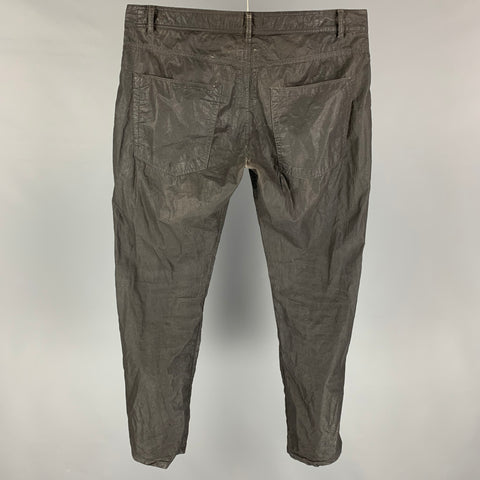 RICK OWENS DRKSHDW Size 36 Charcoal Coated Cotton Button Fly Casual Pants