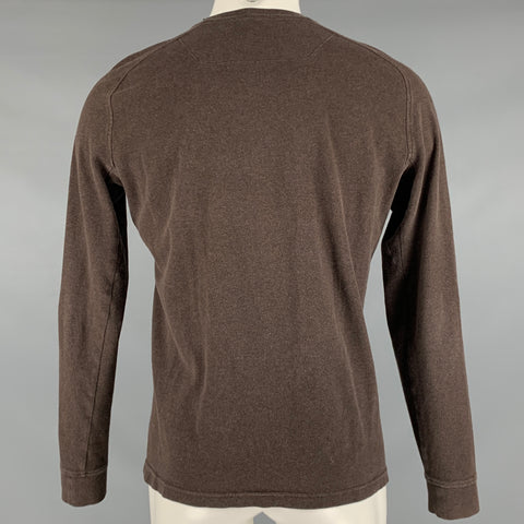 ARCTERYX Size M Brown Logo Cotton Henley Pullover