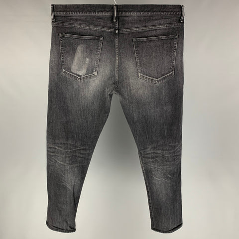 JOHN ELLIOTT Size 38 Black Wash Denim Button Fly Jeans