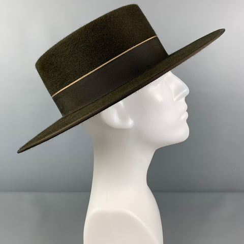 GOORIN BROTHERS Size 7 Olive Solid Felt Alessia Hats