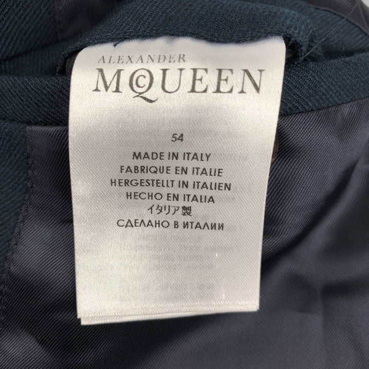 ALEXANDER MCQUEEN Size 44 Navy Wool Shawl Collar Hybrid Sport Coat