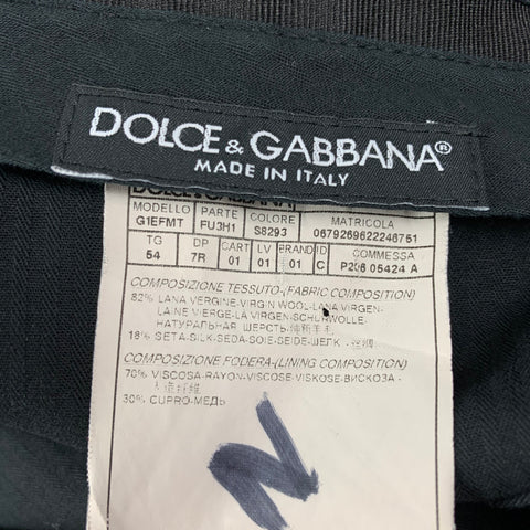 DOLCE & GABBANA Martini Size 42 Regular Dark Gray Wool / Silk 3 Piece Suit