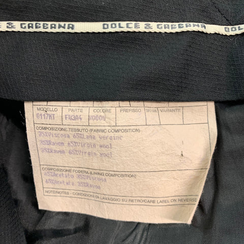 DOLCE & GABBANA Size 32 Black Viscose Blend Tuxedo Dress Pants