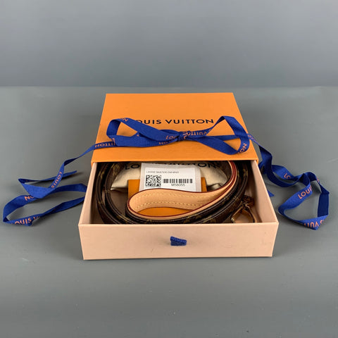LOUIS VUITTON Dog Leash Brown Beige Monogram Coated Leather Goods