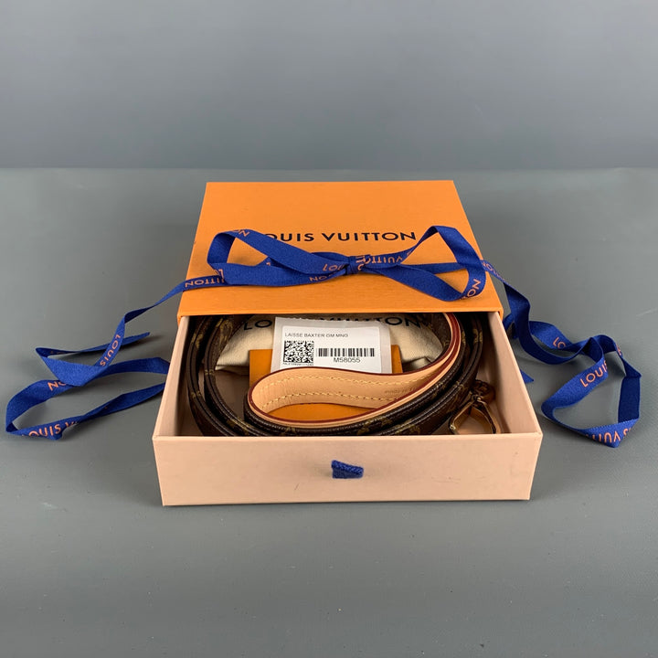 LOUIS VUITTON Laisse Pour Chien Marron Beige Monogramme Enduit Maroquinerie