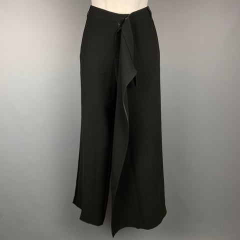 vintage JEAN PAUL GAULTIER Taille S Noir Triacétate Mélange Jupe Panneau Robe Pantalon