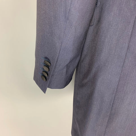 DOLCE & GABBANA Size 42 Navy Black Wool Blend Coat