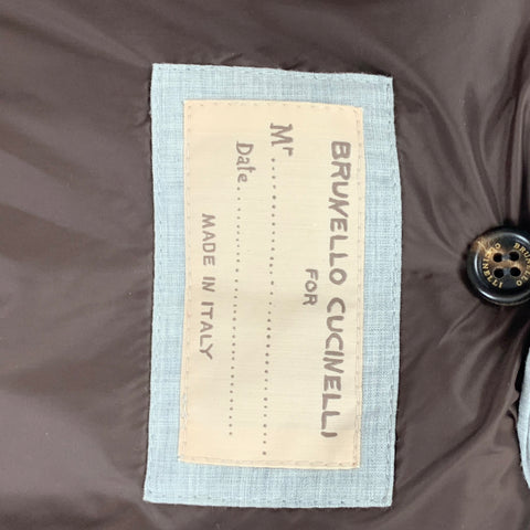 BRUNELLO CUCINELLI Size M Size Gray Brown Stripe Wool Blend Vest