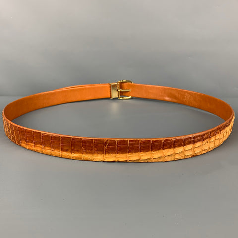 Vintage GIANNI VERSACE Size 40 Brown Tan Crocodile Leather Crocodile Belt