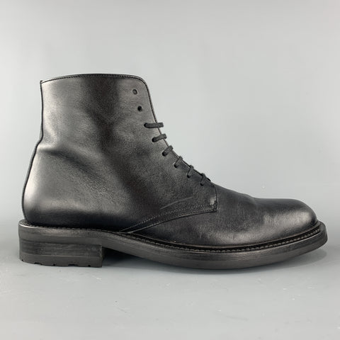 SAINT LAURENT Size 8 Black Leather ARMY 20 Ankle Boots