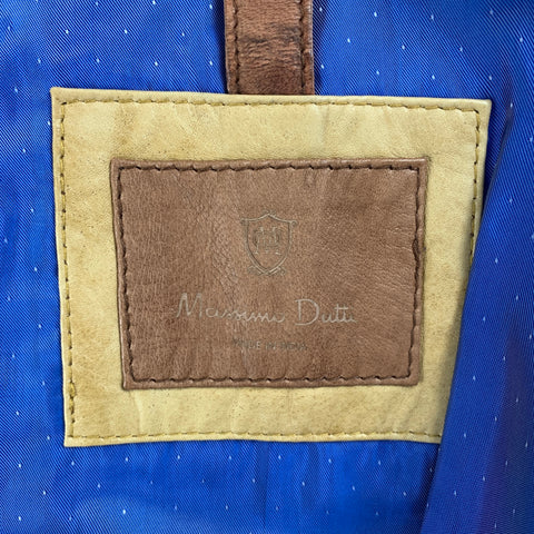 MASSIMO DUTTI Size M Tan Leather Jacket