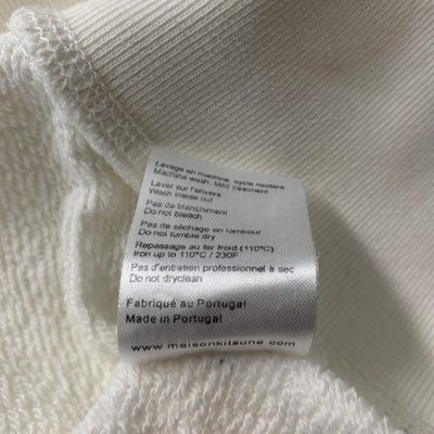 MAISON KITSUNE Size L White Navy Cotton Crew-Neck Sweatshirt