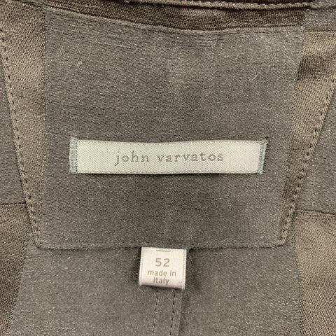 JOHN VARVATOS Size 42 Black Checkered Notch Lapel Sport Coat