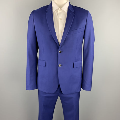 PAUL SMITH Size 40 Regular Royal Blue Wool Notch Lapel Suit