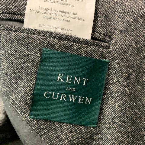 KENT and CURWEN Size 46 Grey Heather Wool Silk Cashmere Sport Coat