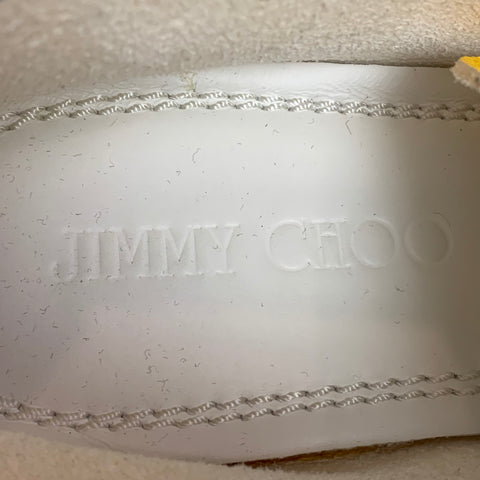 JIMMY CHOO Size 10 Yellow & White Leather Lace Up Chukka Boots