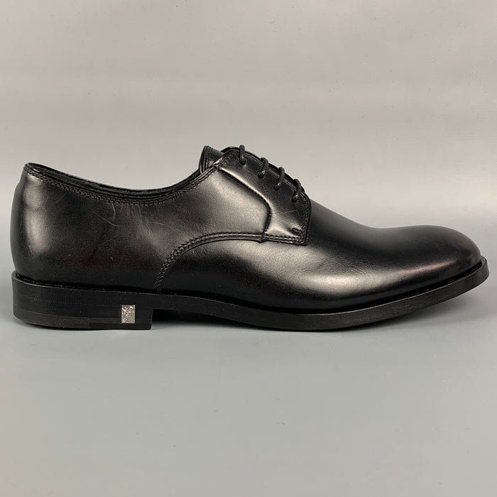 VERSACE COLLECTION Size 7 Black Leather Lace Up Shoes