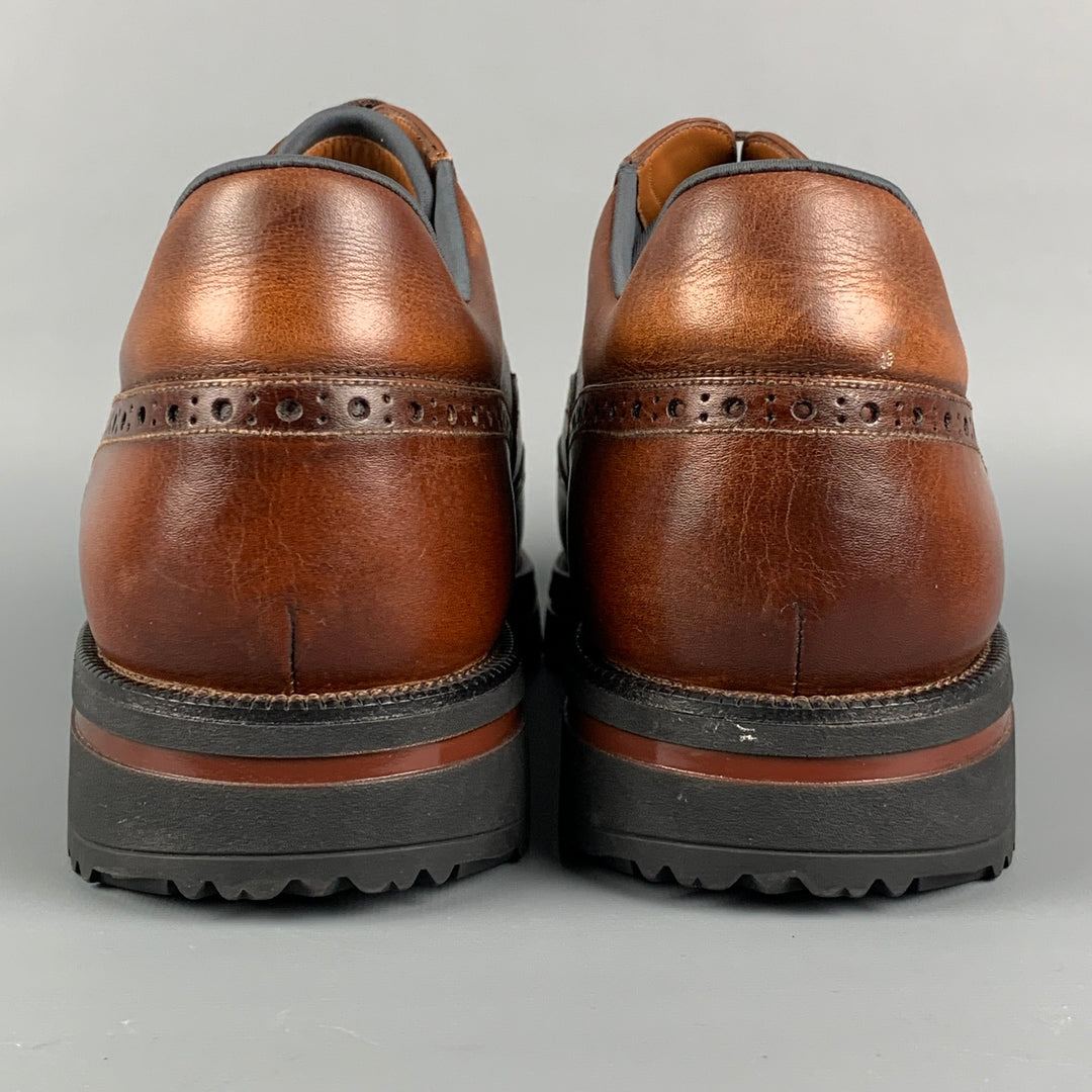 BALLY Taille 11,5 Chaussures à lacets en cuir marron Wingtip