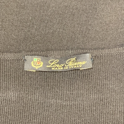 LORO PIANA Size 6 Brown Cotton / Elastane Scoop Neck 3/4 Sleeve Pullover