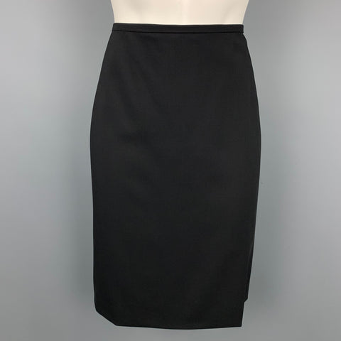 GIORGIO ARMANI Size 4 Black Wool Pencil Skirt Suit