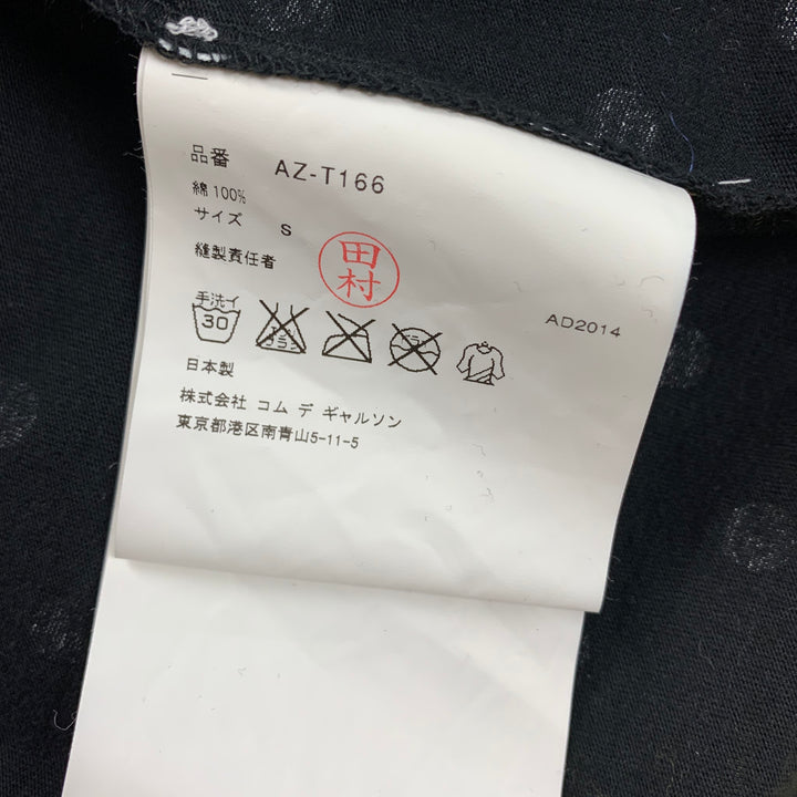 COMME des GARCONS PLAY Taille S T-shirt Col Rond en Coton à Pois Blanc Noir