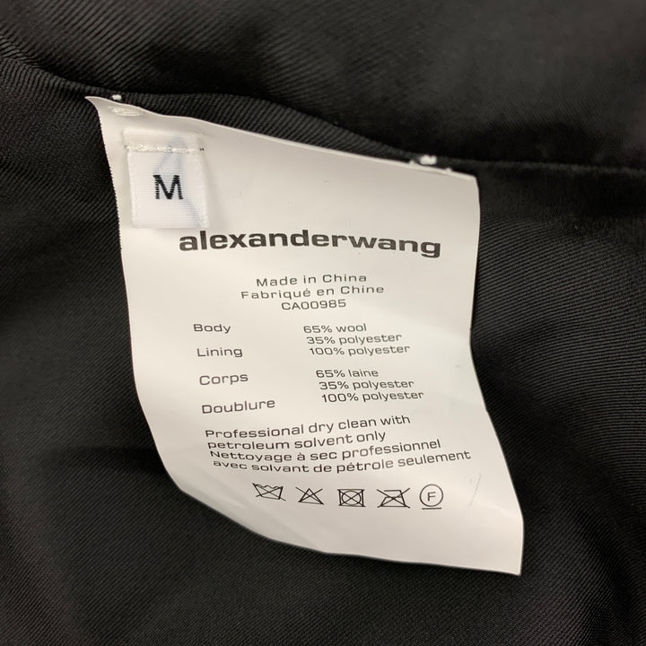 ALEXANDER WANG SS 19 Talla M Chaqueta con cara sonriente de pata de gallo negra, blanca y amarilla