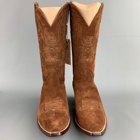 HERITAGE BOOT Size 10 Brown Suede Cowboy Boots