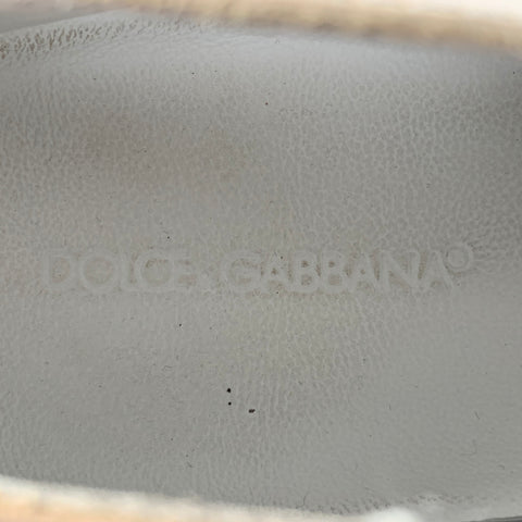 DOLCE & GABBANA SPORT Size 9 Grey Cream Color Block Leather Low Top Sneakers