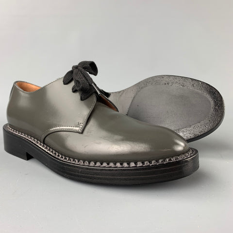 MARNI Size 6 Slate Leather Lace Up Shoes