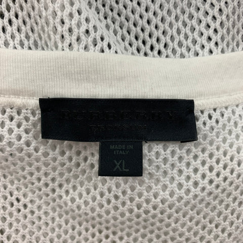 BURBERRY PRORSUM Size XL White Mesh Cotton Tank Top
