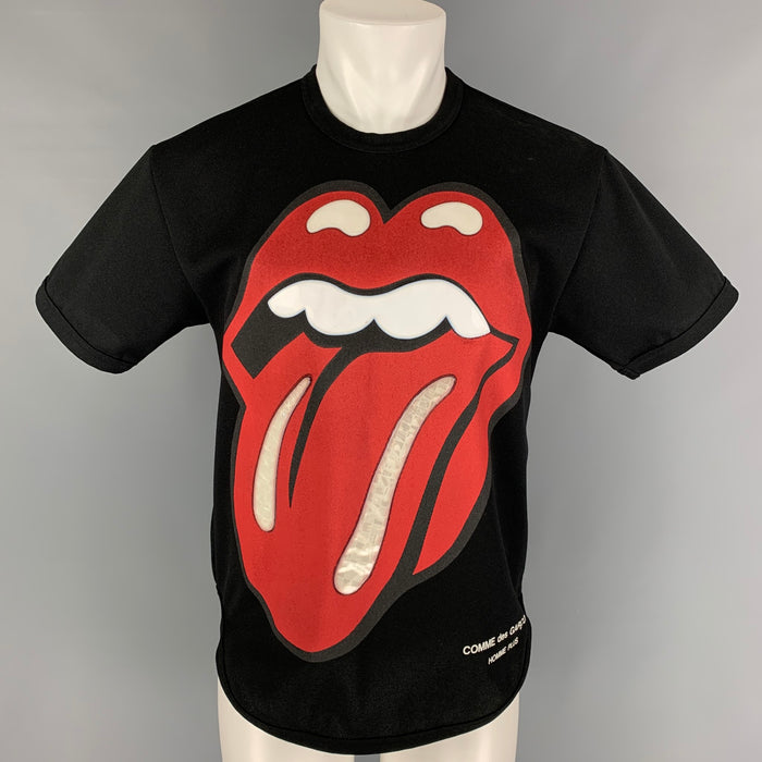 COMME des GARCONS HOMME PLUS SS 2006 Talla M Camiseta negra roja Archive Rolling Stones