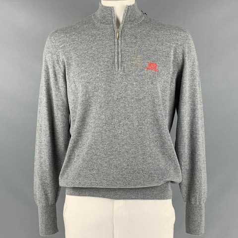 HAWICO Taille XL Gris Broderie Cachemire 1/4 Zip Pull
