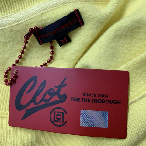 CLOT APPAREL Size M Yellow Graphic Cotton Crew-Neck Sweatshirt