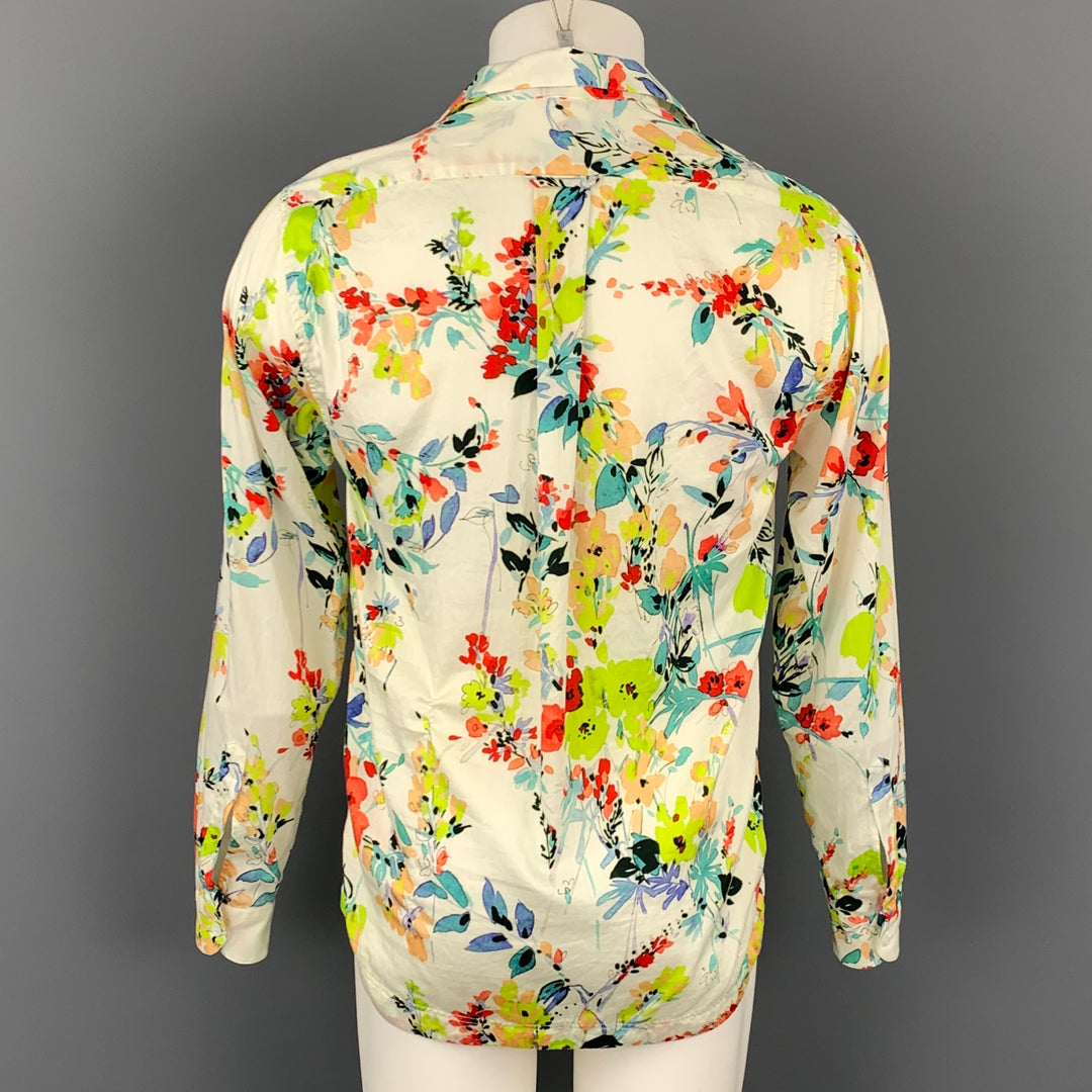 BARENA Size XS Multi-Color Print Cotton Pop-Over Long Sleeve Shirt