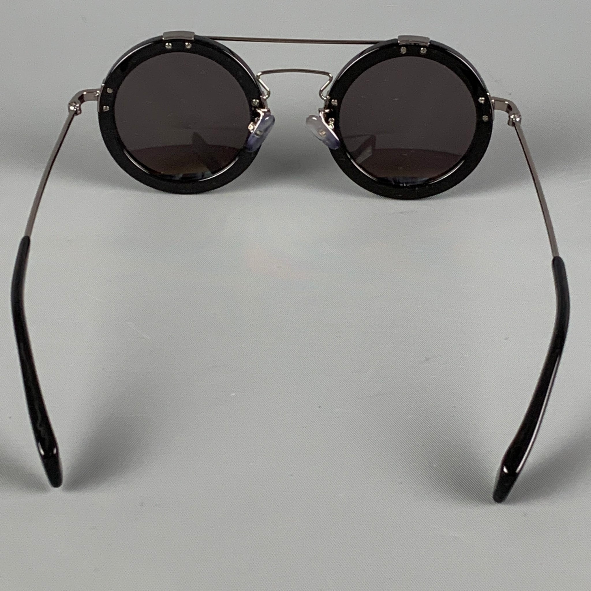 YOHJI YAMAMOTO Black & Silver Acetate Round Sunglasses – Sui