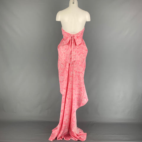 MAISON AMORY Size S Pink White Polyester Floral Fairytale Dress