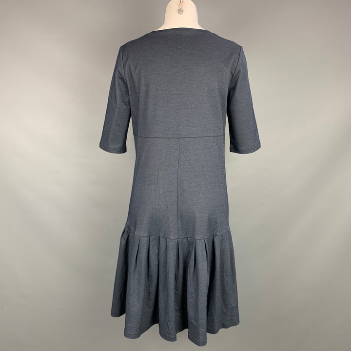 WEEKEND by MAX MARA Vestido evasé de manga corta plisado azul marino talla M
