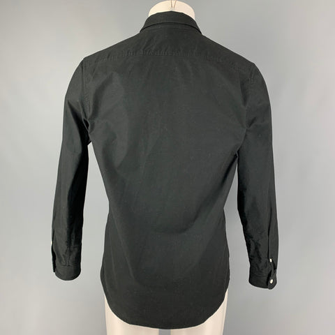 HILL CITY Size S Black Cotton Blend Button Down Long Sleeve Shirt
