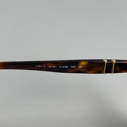 PERSOL Brown Tortoise Acetate Rectangle Sunglasses