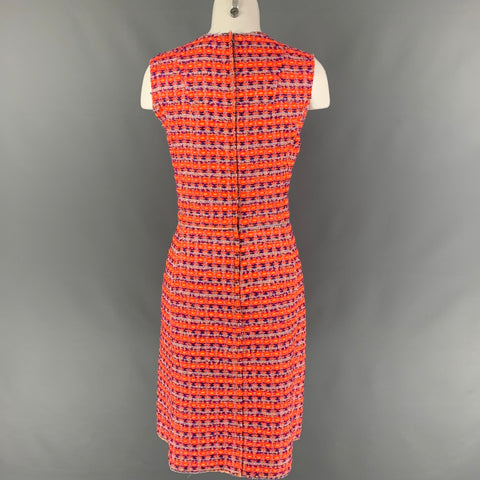 MARC JACOBS Size 8 Orange Purple Acrylic Blend Tweed Shift Dress