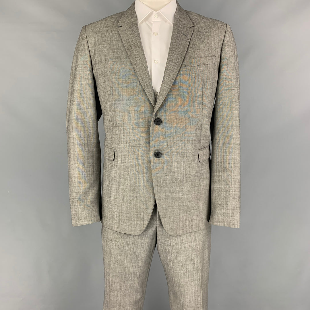 PAUL SMITH The Kensington Size 46 Regular Grey Heather Wool Notch Lapel Suit