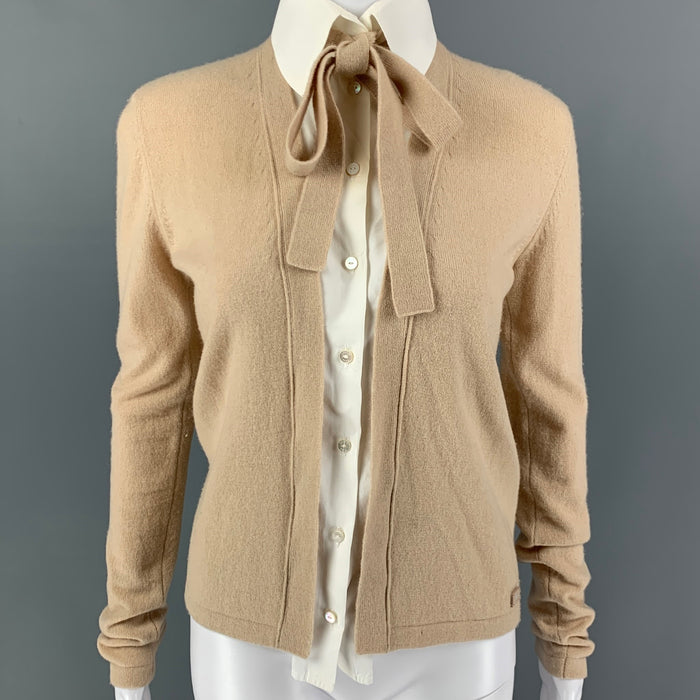 CHANEL Size 6 Beige Cream Cashmere Cardigan