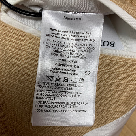 BOTTEGA VENETA Size 42 Khaki Woven Cotton Notch Lapel Sport Coat