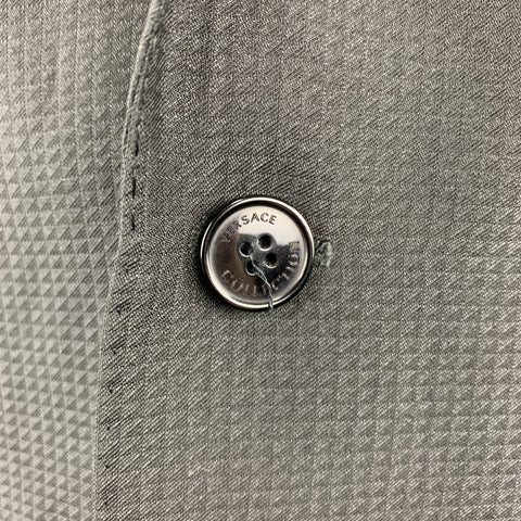 VERSACE COLLECTION Size 42 Grid Black on Black Notch Lapel Sport Coat